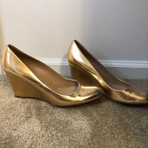 Jcrew Gold Wedge Heel 9.5